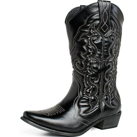 SheSole Womens Ladies Cowboy Western Cowgirl Country Boots Black