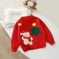 thumbnail image 2 of yocbz Little Girl Christmas Sweater Kids Baby Girls Boys Christmas Fall Sweater Crew Neck Tree Warm Winter Sweater Clothes Red,Size for 1-2 Years, 2 of 9