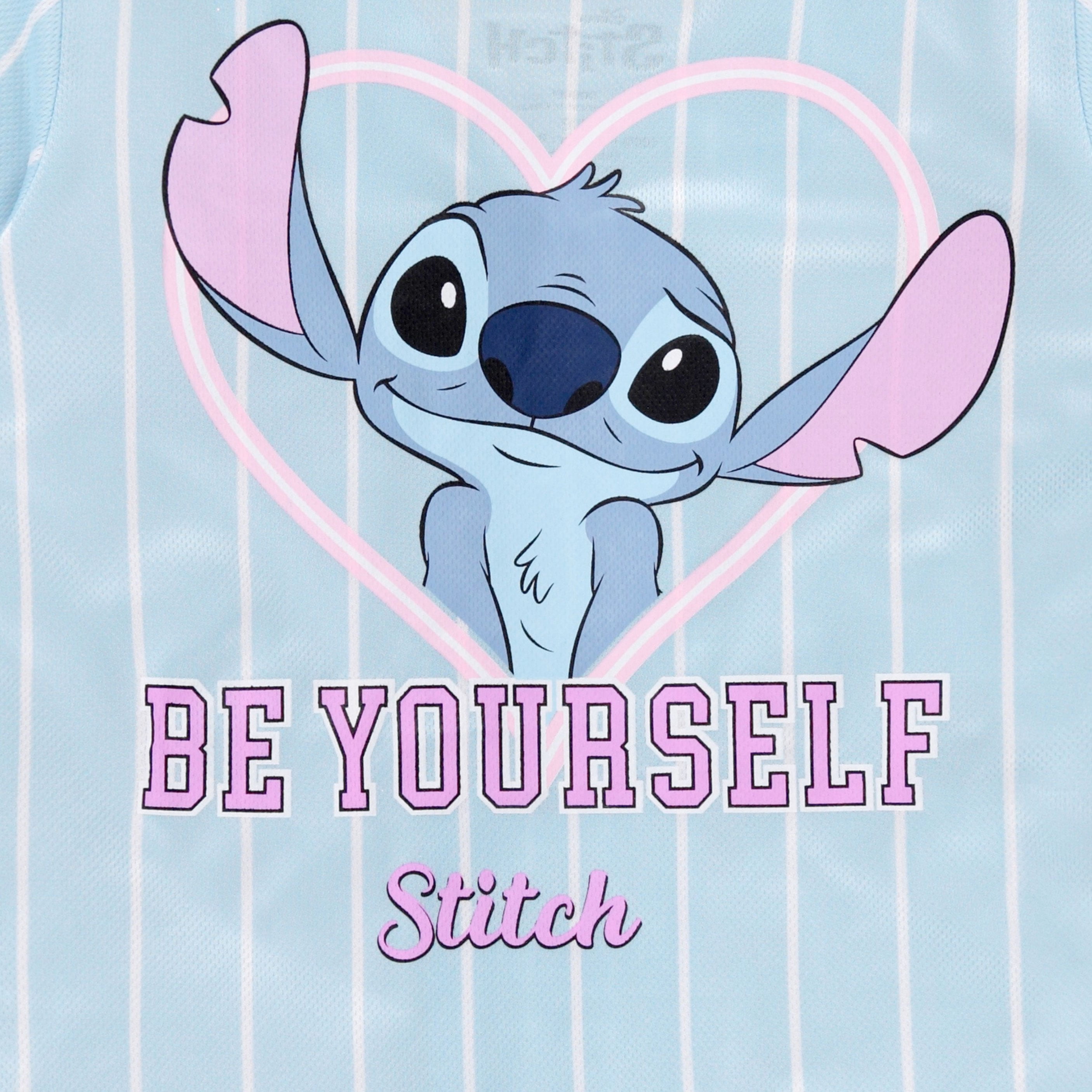 Disney Lilo & Stitch Girls Baseball Jersey Shirt Button Down Kids Tee Stitch Angel Sizes 4-16 Mint/White
