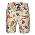 thumbnail image 3 of Honeii's Cute Vegetables Print Men's Casual Shorts with Drawstring，Swim Trunks Quick Dry Beach Shorts, 3 of 5