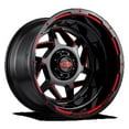 thumbnail image 1 of D2952E187 20 x 9 GD14 - Décalage de 12 mm 5 x 127 Noir avec Roue d'Accent Rouge, 1 of 1
