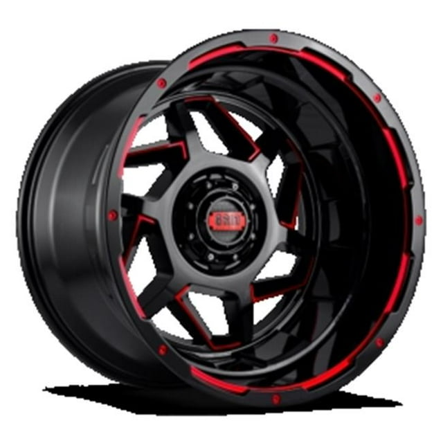D2952E187 20 x 9 GD14 - Décalage de 12 mm 5 x 127 Noir avec Roue d'Accent Rouge
