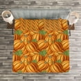 thumbnail image 3 of Ambesonne Harvest Quilted Bedspread Set 3 Pcs, Vibrant Colored Pumkins, King Size, Orange Green, 3 of 3