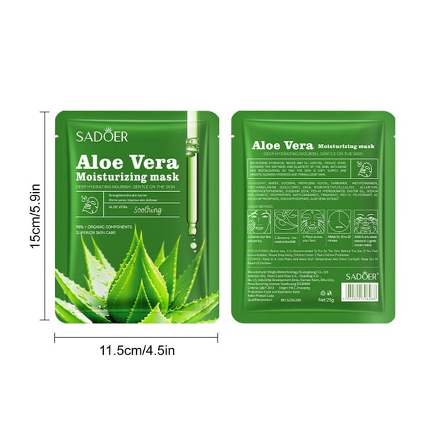 FSTDelivery 4 Masques pour le Visage Masque de Soin de la Peau Masque  Hydratant  l'Aloe Vera, Masques Hydratants Masque Facial Apaisant pour  Tous Types de Peau, Masques Faciaux pour Femmes Soins