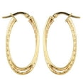 thumbnail image 2 of KoolJewelry 14k Yellow Gold Overlapping Double Oval Hoop Earrings, 2 of 4