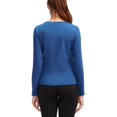 thumbnail image 5 of Women's Autumn And Winter Plus Velvet Yoga Long-sleeved Fitness Running Sports Training Clothes Slim Quick-drying Stretch Top Women T-shirt Blue Top S, 5 of 13