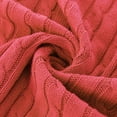 thumbnail image 4 of Unique Bargains Cable Knitted Bed Sofa Throw Blanket Orange Red 71" x 79", 4 of 8