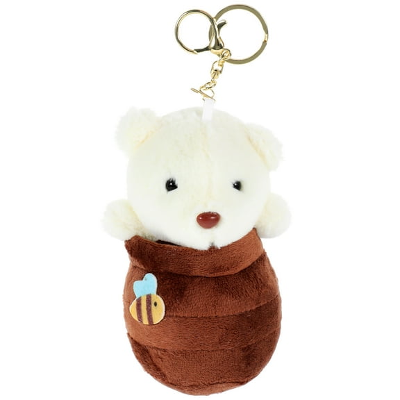 LOLIPPYY Plush Bear Pendant Keyring Lightweight Cute Decorative Charm for Backpack Purse