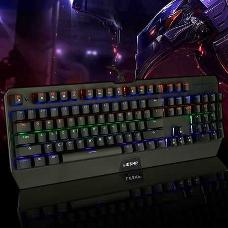 Gaming Industrial Office USB Wired Mechanical Keyboard With LED Backlight Black for Professional Internet Users