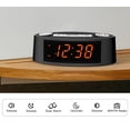 thumbnail image 2 of iTOMA Radio despertador AM/FM con alarma dual, temporizador de apagado y funciones de repetición, pantalla LED naranja, opción de atenuación de 4 niveles CKS3301U, 2 of 5
