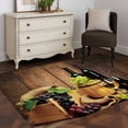 thumbnail image 3 of Area Rugs for Living Room Bedroom, Red Wines 4'x6' Rug Washable Carpet Runner Indoor Outdoor, Champagne Grapes Galsses Country Wooden Plank Non Slip Accent Floor Mats Rug for Kitchen, Office, 3 of 8