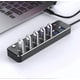 thumbnail image 4 of USB hub, USB 3.0 aluminium data hub with separate switch and LED light for laptop (4ft/120cm), 4 of 4