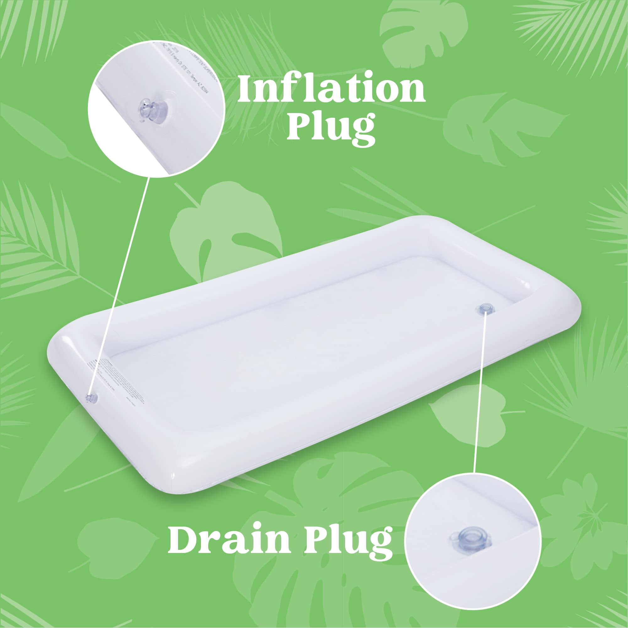 Joyfy 3 Packs Inflatable Pool Bars Cooler, Inflatable Cooler Ice Buffet Salad Serving Trays with Drain Plug for Indoor Outdoor Summer Pool Beach Luau Party