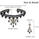 thumbnail image 3 of Conjunto de aretes de collar de encaje negro - Gargantilla con colgante de Lolita gótica Accesorios de ropa para boda Cumpleaños Navidad MFZFUKR WRMH-1488-2, 3 of 6
