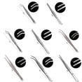 thumbnail image 2 of Stainless Steel Tweezer 12.5/14/16/18 for cm Tweezers Non-Slip Straight Tweezers & Angled Tweezers Professional Tweezers, 2 of 3