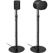 PEGZONE Adjustable Speaker Stands Compatible with Sonos Era 100, Era 100 SL & Era 300, 31.4-42 in Floor Speaker Stands with External Cable Management, Round Metal Base, Set of 2, Black