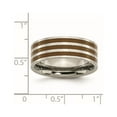 thumbnail image 6 of Chisel Titanium Polished Brown Enamel Striped 8mm Flat Band, 6 of 6