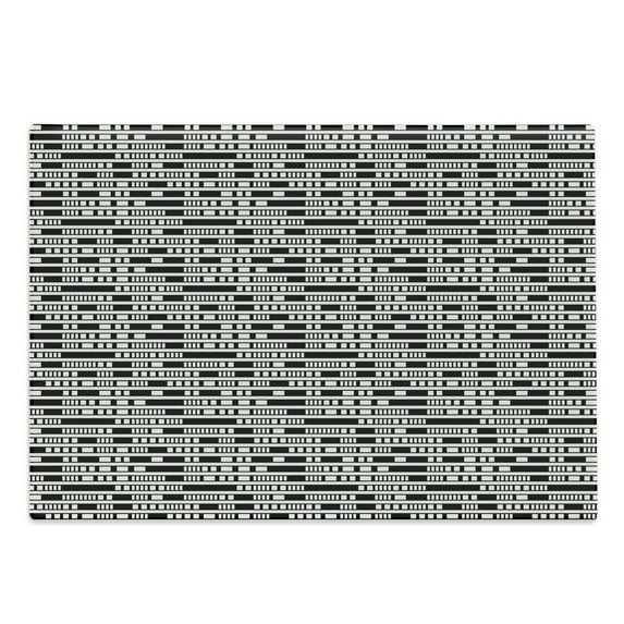 Abstract Cutting Board, Modernistic Geometry Inspired Graphic with Rectangles and Lines, Decorative Tempered Glass Cutting and Serving Board, in 3 Sizes, by Ambesonne