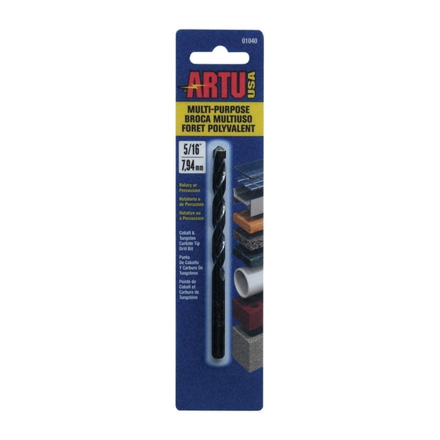 Broca ARTU con punta de carburo de tungsteno de 5/16 pulgadas X 11,4 cm de largo