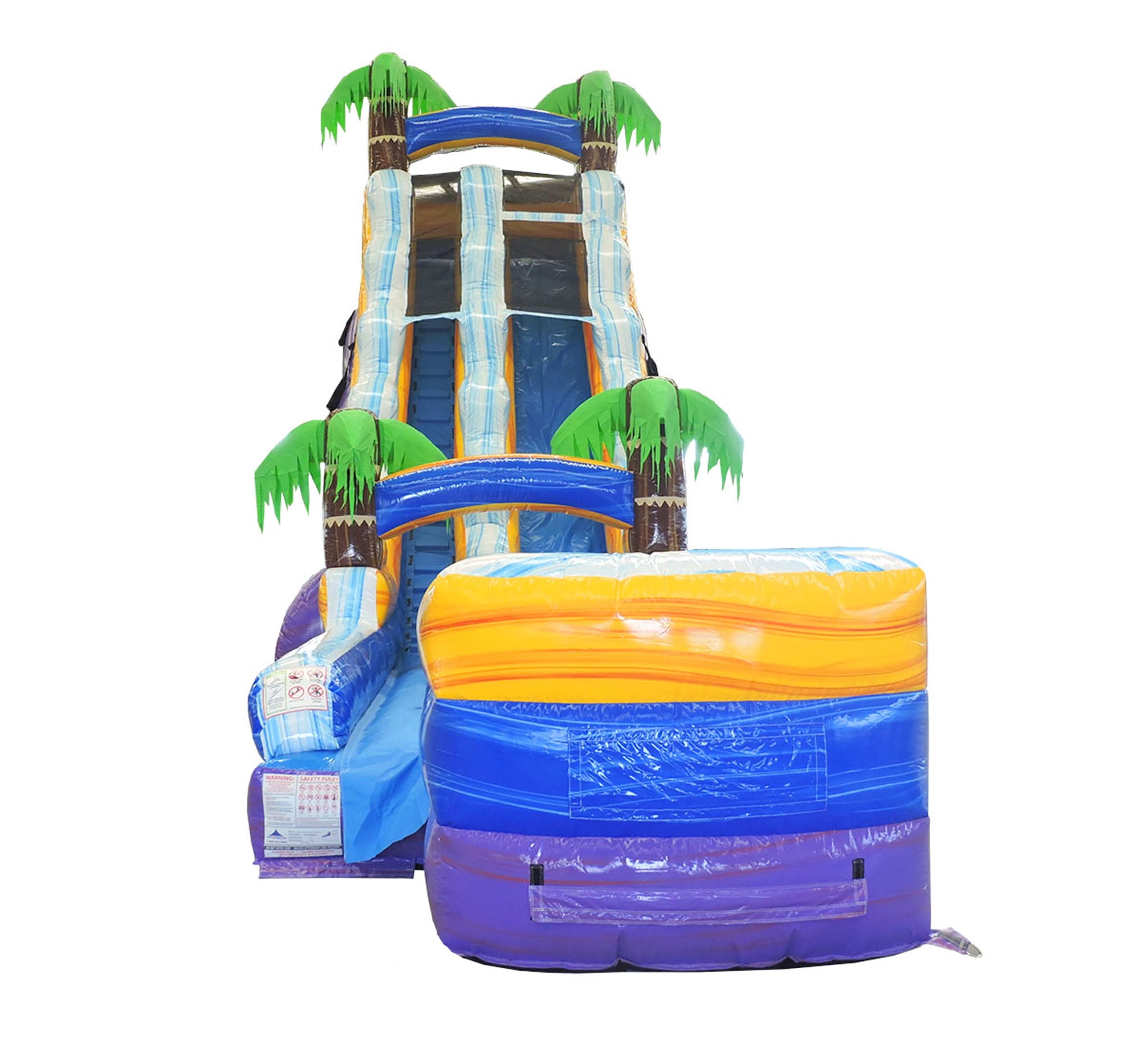 TentandTable Commercial Inflatable Water Slide, Purple Tropical Marble with Blower, 22 ft