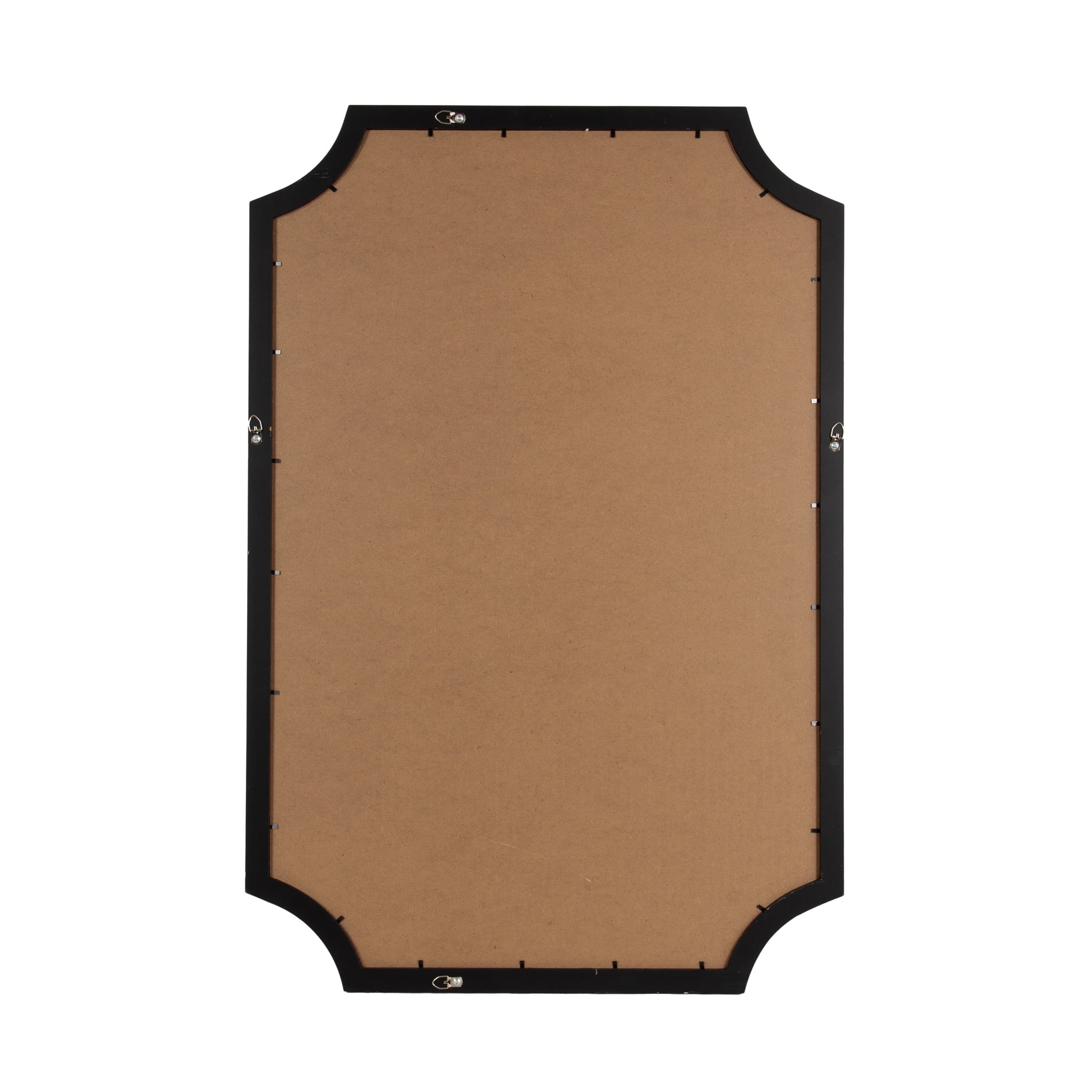 Kate and Laurel Holbrook Glam Framed Scallop Fabric Pinboard, 24 x 36, Black, Decorative Modern Scalloped Bulletin Board for Use as Vision Board or Wall Organization