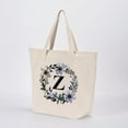 thumbnail image 2 of HIFA Initial Tote Bag for Women, Personalized Canvas Tote Bag - Two-Tone, Zipper Closure, Inner Pocket, Organic Cotton, Sturdy - Multipurpose Shoulder Bag Suitable for Shopping, Grocery, Beach, Travel, 2 of 5