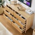 thumbnail image 6 of Lunale 47.2" Bedroom Dresser, 6 Double Dressers with Wavy Drawers, Wooden Chest of Drawers for Living Room, Nature, 6 of 7