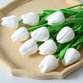 thumbnail image 2 of Pu Mini Tulip Artificial Flower Fake Flower Home Wedding Feel Artificial Flower Plastic Flower, Sunset Red, 2 of 5