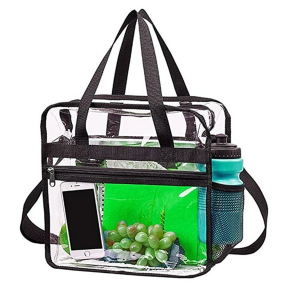 Clear Bag Women PVC Clear Tote Stadium Approved Zipper Clear Crossbody Bag with Adjustable Strap Waterproof for Concerts,Sporting Events