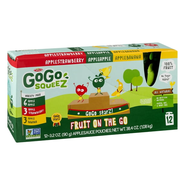 GoGo squeeZ Applesauce, Apple Apple, Apple Banana & Apple Strawberry
