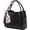 Black, variant on Women's bucket bag with silk scarf, black top handle  bag, adjustable  strap, elegant daily commuting handbag