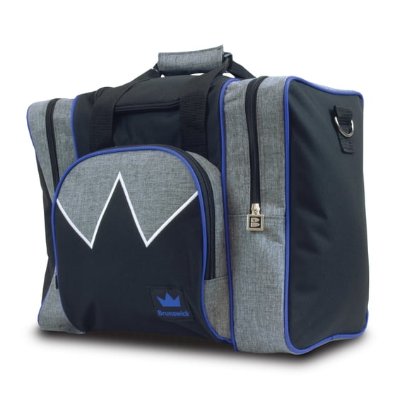 Brunswick Edge Single Tote Bowling Bag- Grey/Royal