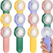 12 Pack Mini Handheld Fans, 1-Speed Battery Operated Portable Small Fan for Makeup, Travel, Camping, Indoor Outdoor Summer Use (4 Colors)