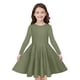 thumbnail image 1 of Odeerbi Niñas Manga Larga A-Vestido de Manga Larga Para Niñas Vestido Acampanado de Primavera Vestido Elástico de Colores Sólidos Vestido de Patinadora Twirly Vestido de Recital Escolar, 1 of 9
