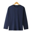 thumbnail image 2 of AherBiu T Shirts for Women Long Sleeve Classic Basic Tee Tops Loose Fitted Comfy Solid Color Shirts, 2 of 3