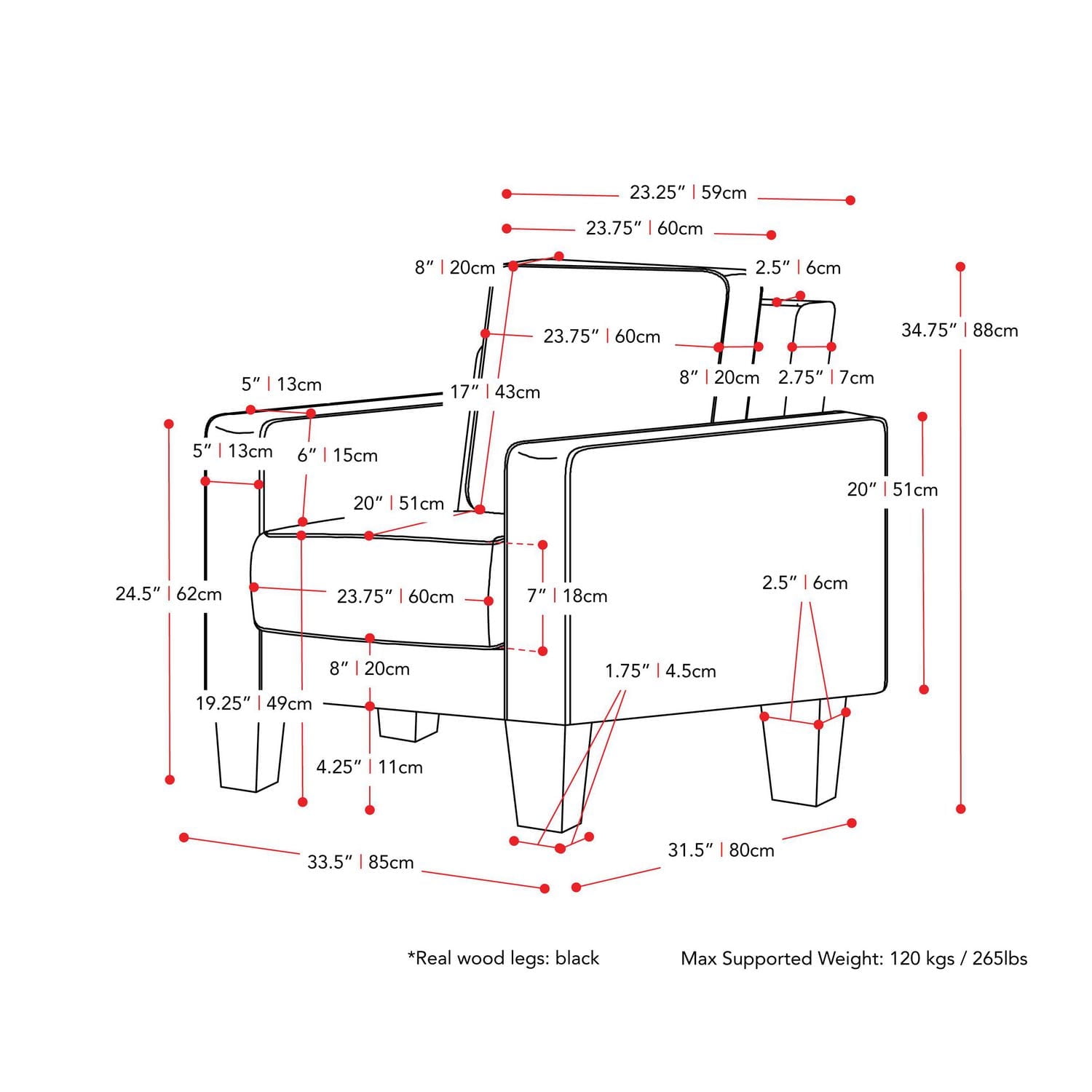 Ensemble de salon d'intérieur 2 pièces CorLiving Georgia, rembourré en tissu, avec canapé et fauteuil, gris