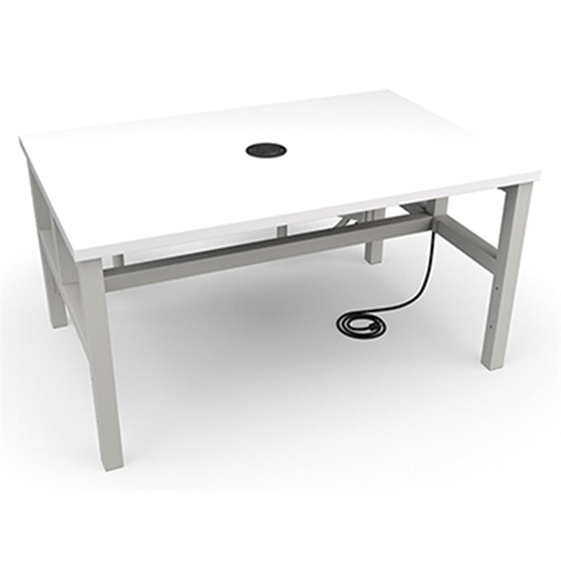OFM Endure 2 Person Student Height Work Table in Maple and White