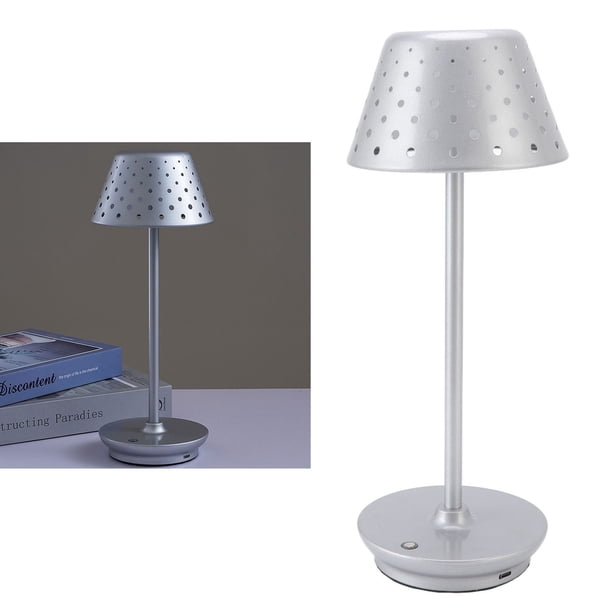 Lámpara de Mesa Retro Lámpara de Escritorio Táctil de Atenuación Continua Inalámbrica Luz de Mesa LED Simple Vintage Lámpara de Mesita de Noche de 3 Colores para ANGGREK Otros