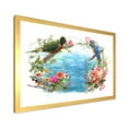 thumbnail image 2 of Designart 'Parrots and Flowers By The Blue Waterside' Traditional Framed Art Print, 2 of 4