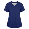 thumbnail image 2 of Laqbezok Women's V-Neck Nursing Uniform Top, Professional Short Sleeve Shirt, Medical Workwear with Chest Pocket and Side Slits, 2 of 5