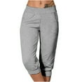 thumbnail image 1 of tarylea Womens Capri Pants Stretchy Drawstring Low Rise Jogger Pants Soft Comfy Lounge Cropped Yoga Pants with Pockets, 1 of 4