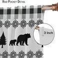 thumbnail image 6 of Rustic Curtains Black and White Buffalo Check Wildlife Woodland Tree Black Silhouette Abstract Art Bedroom Living Room Rod Pocket Decoration Window Drapes 2 Panels W26xL84in, 6 of 6