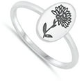 thumbnail image 4 of Oxidized Flower Daisy Ring .925 Sterling Silver Band Jewelry Female Male Unisex Size 4, 4 of 4