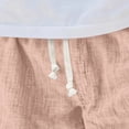 thumbnail image 6 of Hogleaql Men's Casual Cotton Linen Shorts Elastic Waist Drawstring Shorts Summer Beach Vacation Pink S, 6 of 9