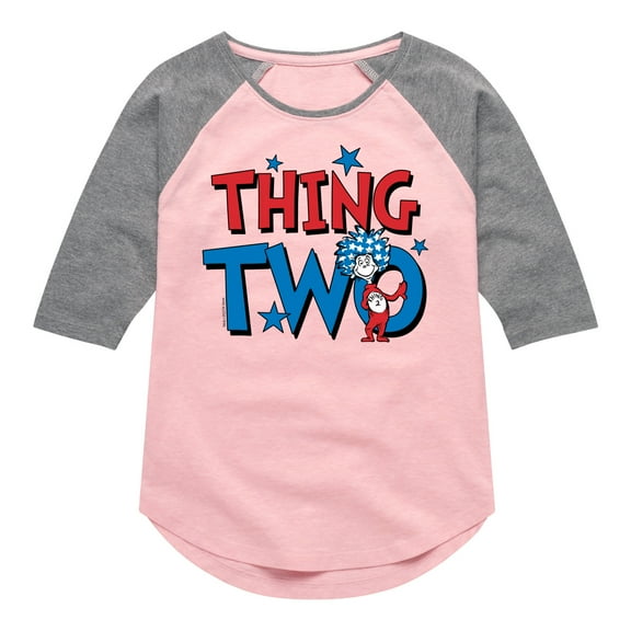 Dr. Seuss - American Thing Two - Toddler And Youth Girls Raglan Graphic T-Shirt