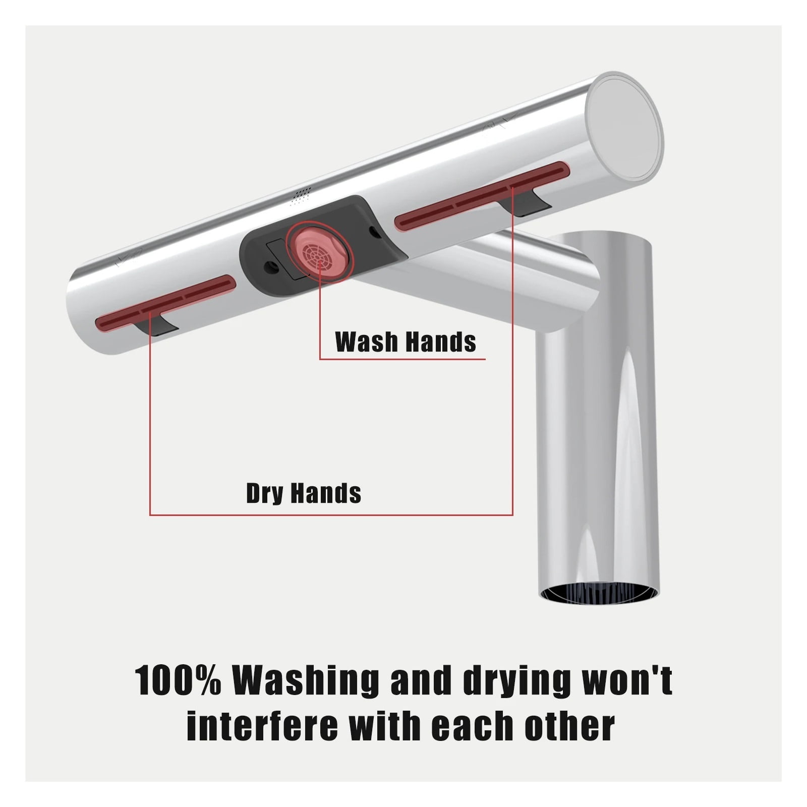 Bathroom Hands Dryer 2 In 1 Design, Automatic Hand Washing And Drying Machine, Bathroom Faucets Air Tap Powerful Hand Dryer ,Power as an Elephant
