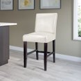 thumbnail image 2 of Ira Smooth Fabric Upholstered Counter Height Bar Stool with Wood Legs, 2 of 4
