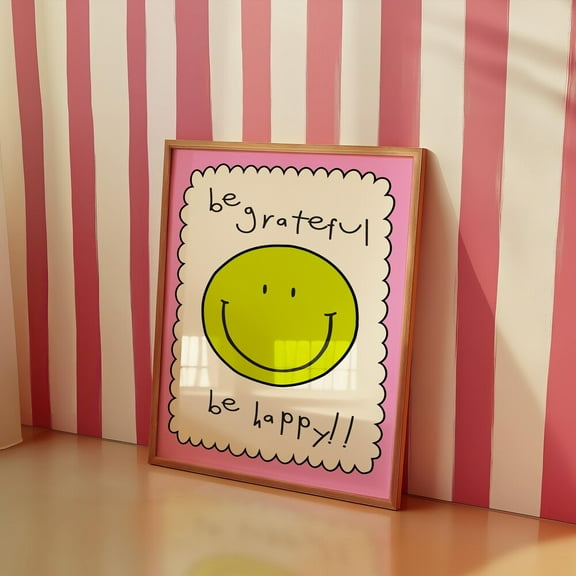 Kna Prints - 1 Pc Poster Smiley Face Colorful Print For Kids Wall Art Nursery Poster Kids Room Art Decor Baby Shower Decor Gift For Kids Playroom Decor Quote Art, UNFRAMED-8x12