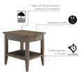 thumbnail image 3 of Leick Home Laurent  Solid Wood End Table with Shelf and Drawer, Smoke Gray, 3 of 19