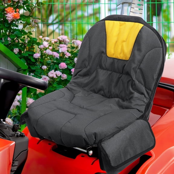 Tractor Lawn Mower Seat Cover with Oxford Fabric, Tractor Seat Protector with Side Storage Pockets